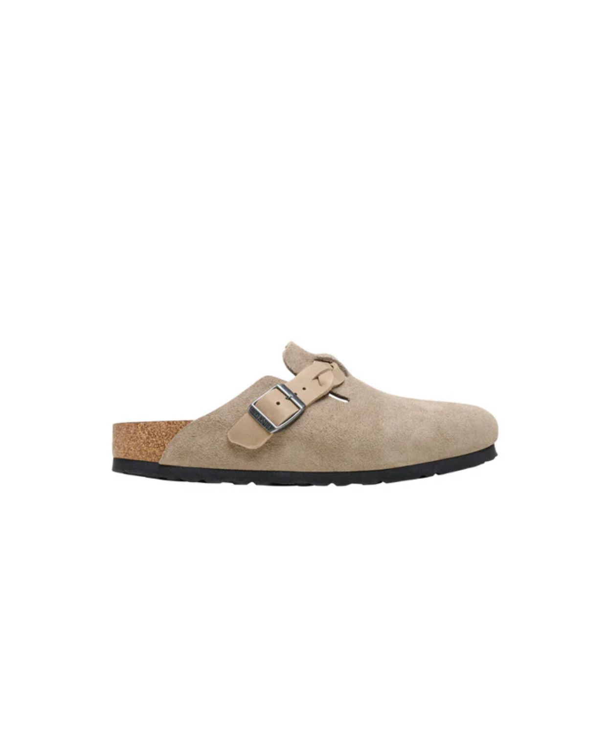 Birkenstock Boston Braided Suede/Oiled Leather Taupe Clogs