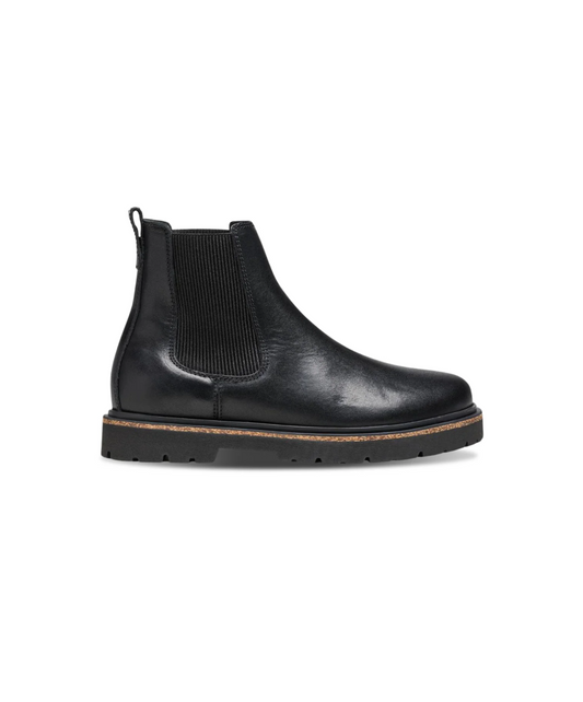 Birkenstock Highwood Natural Leather Black Womens Boots