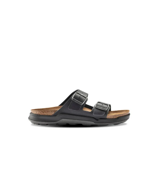 Birkenstock Arizona Cross Town Oiled Leather Black Womens Sandals