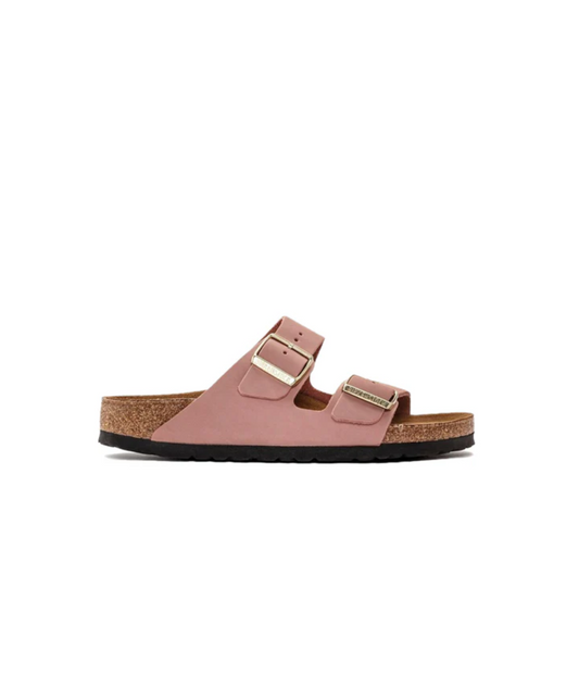 Birkenstock Arizona Nubuck Leather Old Rose Soft Footbed Sandals