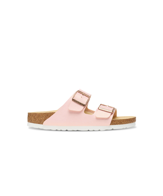 Birkenstock Arizona Shiny Lizard Embossed Birko-Flor Light Rose Sandals