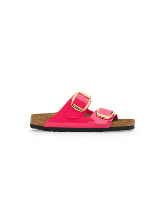 Birkenstock Arizona Big Buckle Birko-Flor Fuchsia Fusion Patent Sandals