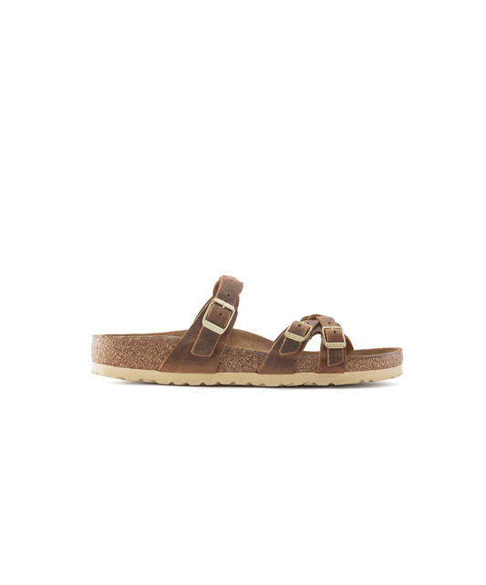 Birkenstock Franca Braided Oiled Leather Cognac Sandals