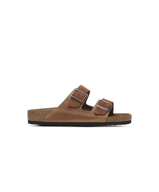 Birkenstock Arizona Suede/Oiled Leather Mix Cognac Sandals